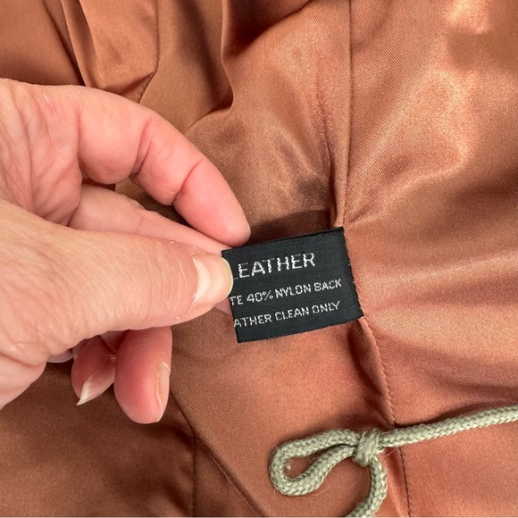 VTG MARC BUCHANAN PELLE PELLE LEATHER Jacket Women’s 9/10 Distressed Green - Picture 4 of 16